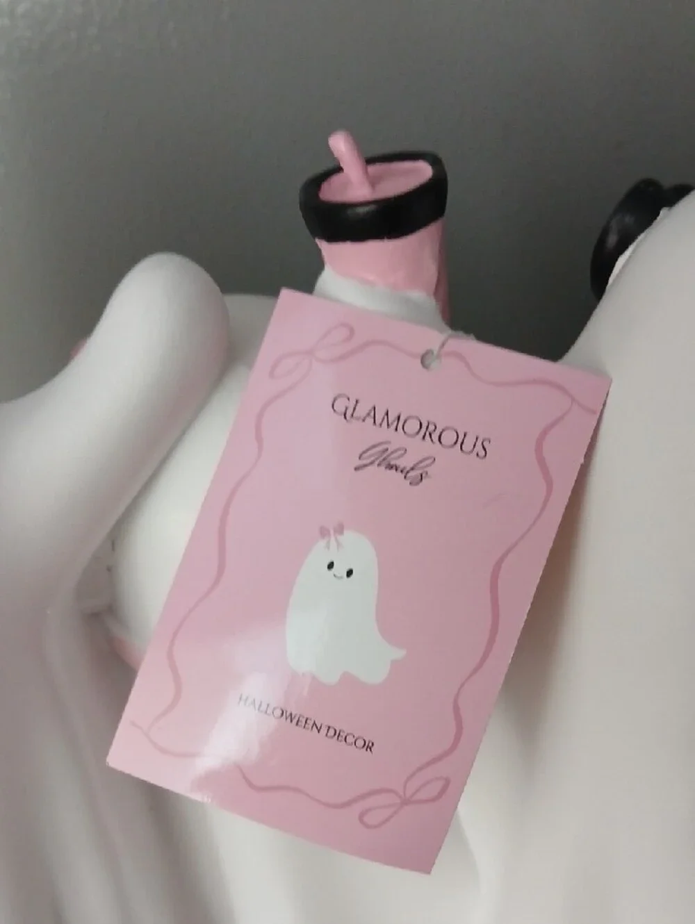 New! Pink & White Ghost Trio Party Figurines - Cute Halloween Table Decor NWT